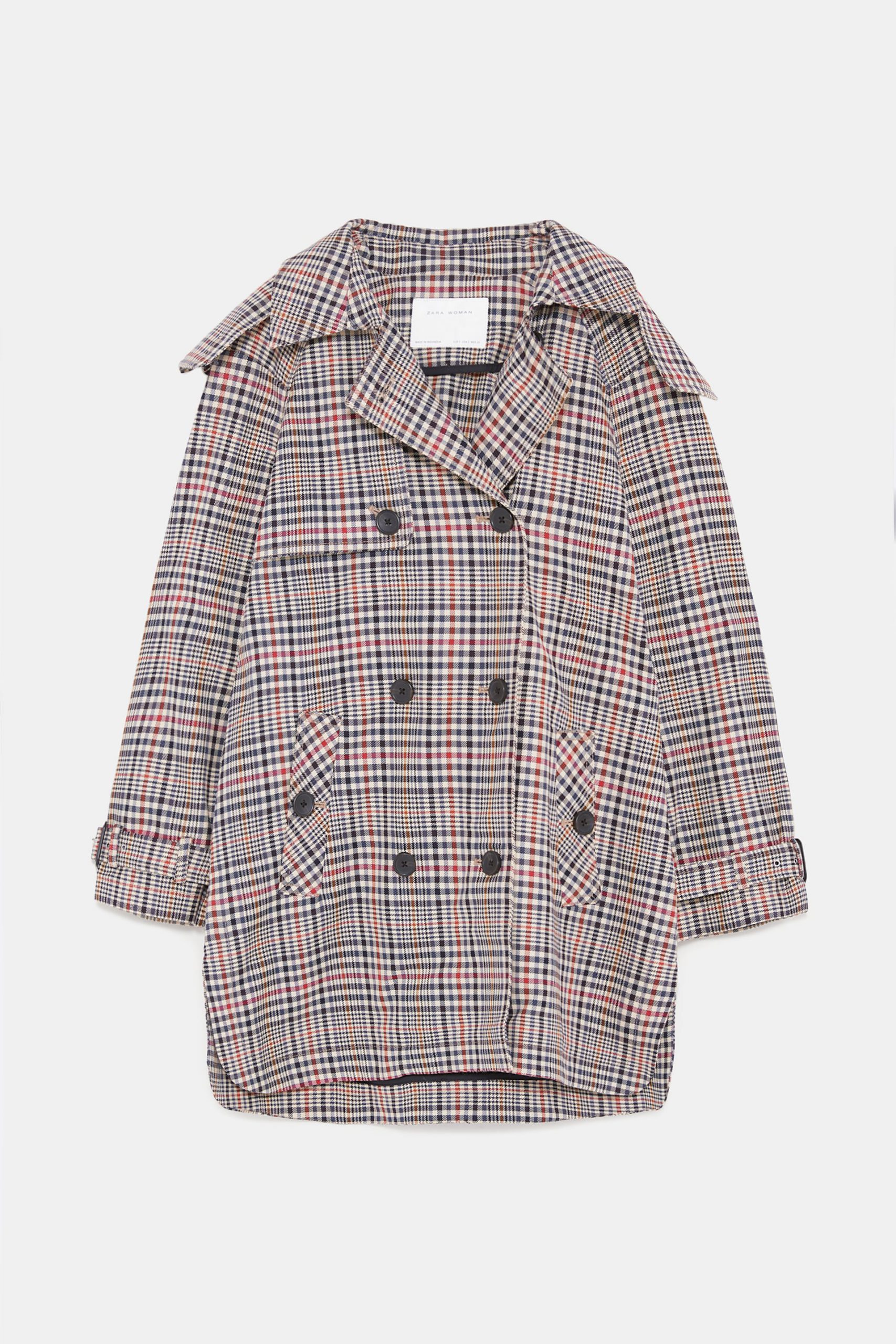 SHORT CHECK TRENCH COAT_4 image