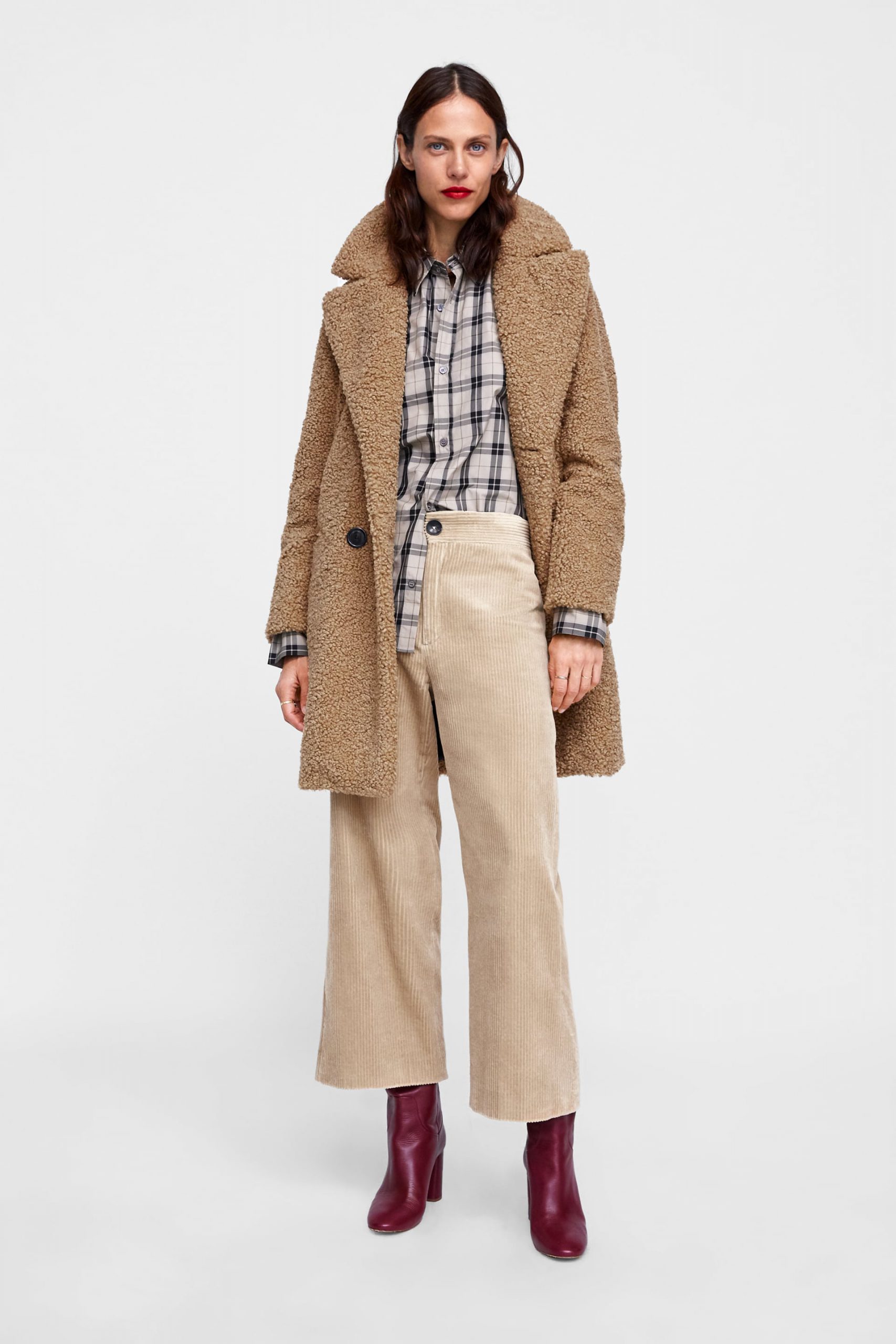 TEXTURED FAUX SHEARLING COAT image