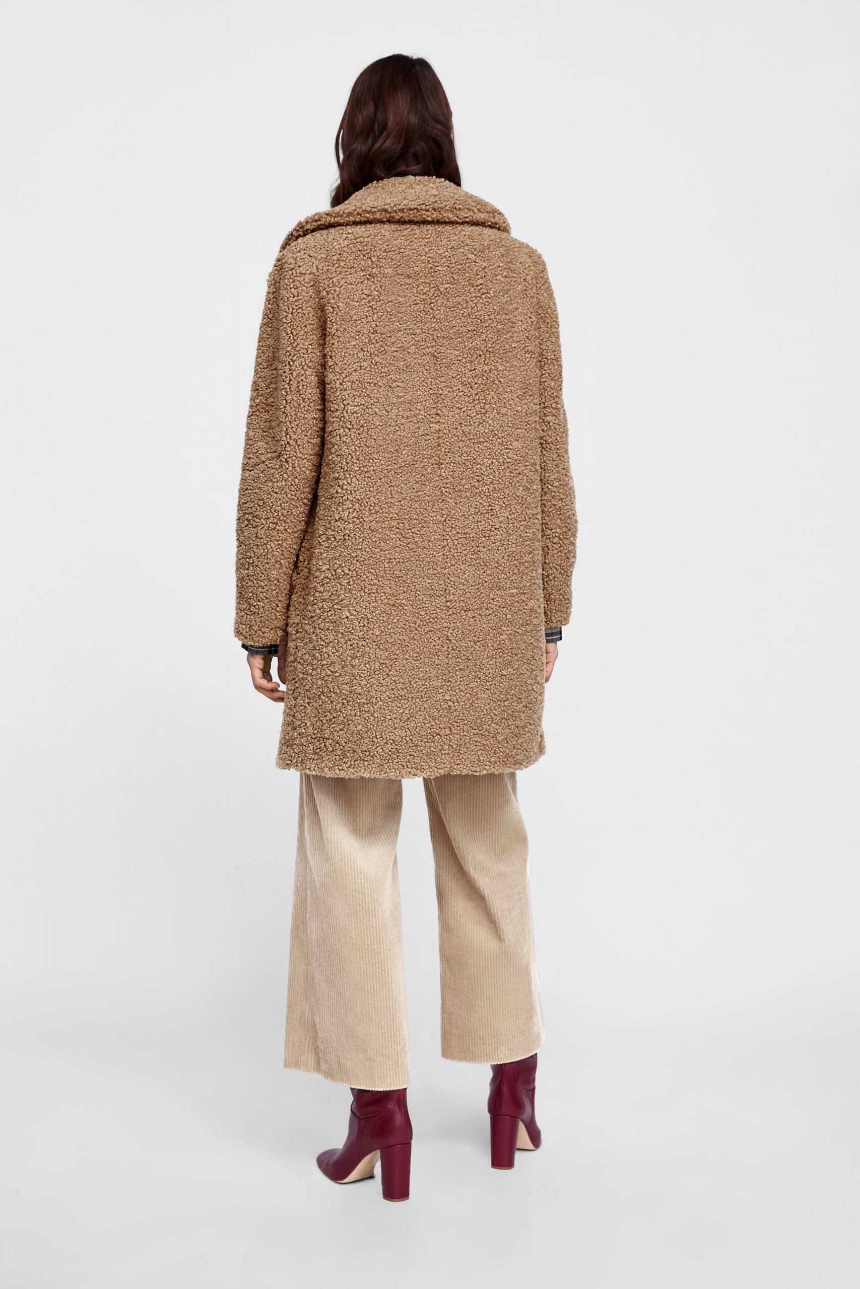 TEXTURED FAUX SHEARLING COAT_2 image